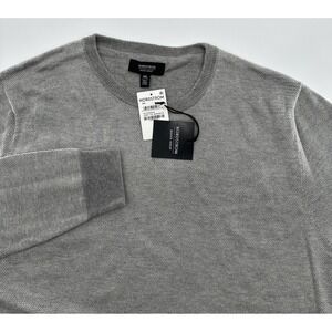 Nordstrom Signature Mens Size 2XL NWT 25% Wool Blend Gray Sweater Birdseye Print